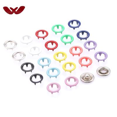 China Manufacturer copper buckle round bead buckle stainless steel five jaw washable fastener used for clothing buckle wholesale for sale