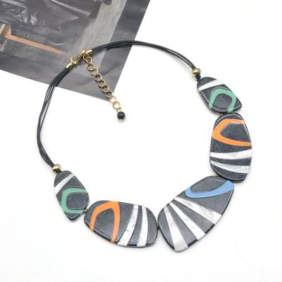 China Factory Direct Sale TRENDY Acrylic Oil Painting Choker Jewelry For Women Designer Elegant Necklace for sale