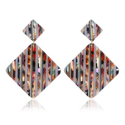 China BOHEMIA shape custom square boho acrylic earring for women sparkle statement earrings 2020 for sale