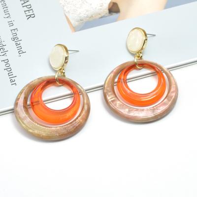 China Customized Small Size Women TRENDY Drop Earrings Jewelry Bling Round Acrylic Earring for sale