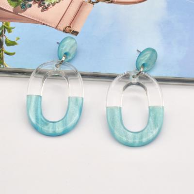 China CLASSIC Custom Neon Drop Stud Earring For Women Clear Acrylic Resin Earrings for sale