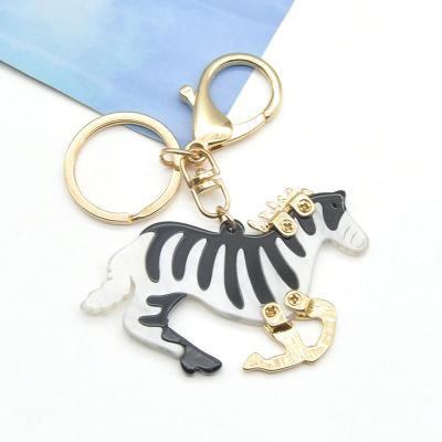 China Manufacturer Portable Laser Cut Horse Animal Custom Acrylic Key Chain for sale