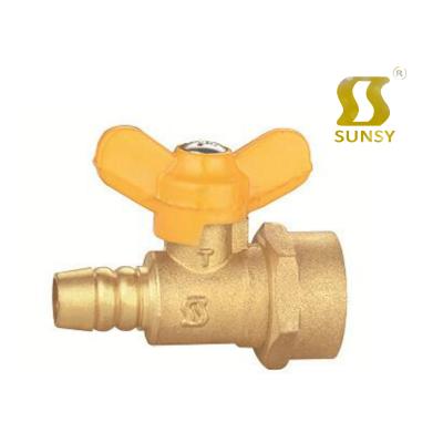 China factory style SS9040 59-1 PN16 PN10 BSP general butterfly handle sunsy yuhuan style male thread end gas valve pipe straight brass connection for sale