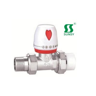 China General China Yuhuan factory shunshui BSPP sunsy BSPT NPT forged brass straight type female temperature control PPR valve manually for sale