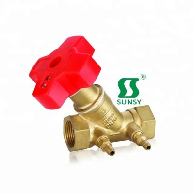 China General China Yuhuan shunshui sunsy BSP TNP factory forged male thread female bronze brass 3balance valve for water balance for sale