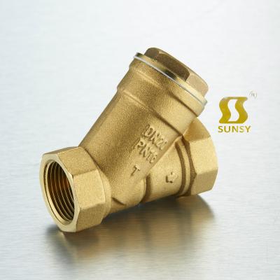 China General China Yuhuan shunshui factory PN16 59-1 BSP male thread end NPT forged filter sunsy female brass Y valve strainer for water for sale