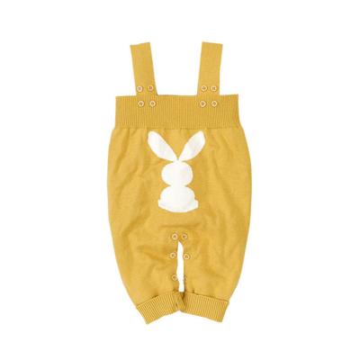 China Cute baby rabbit pattern hotsale amazon sweater unisex crochet sleeveless suspender for sale