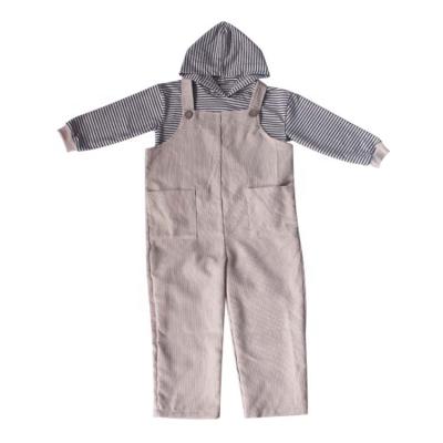 China Breathable Newborn Baby Boy Clothes Set Autumn Winter Stripe Shirt And Corduroy 2pcs Jumpsuits for sale