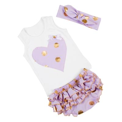 China Newborn Short Sleeve Baby Clothes Set Baby Gold Romper Kids Summer Clothing Set for sale