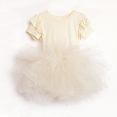 China New Washable Cute Dress Designs Elastic Fly Sleeve Summer Baby Clothes Dress for sale