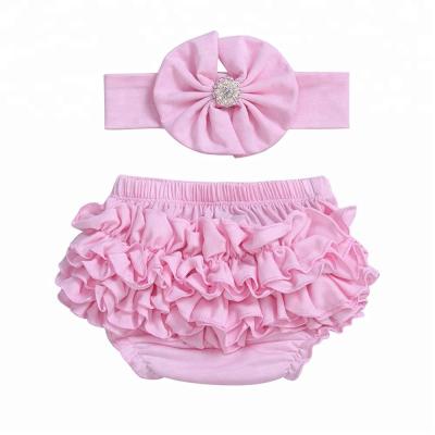 China Cute Anti-wrinkle Babies Cotton Ruffles Bloomers Diaper Covers Baby Bloomers for sale