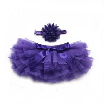 China High Quality Comfortable Purple Tulle Breathable Halloween Pants Baby Tutu Bloomers for sale