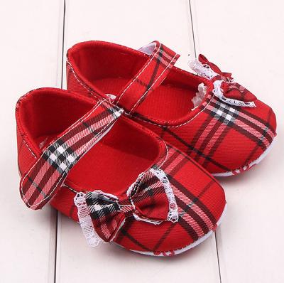 China Anti-slippery born babies dress hot sale party and casual 5 -10 days wear shoes plaid lovely new WG-TX19094 1-3 days 1 pair for sale