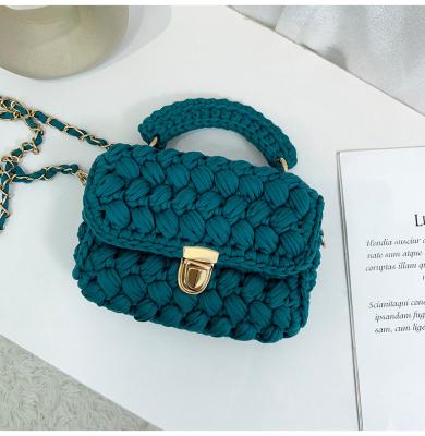 China 2022 New Design Fashion Handmade Crochet Yarn T-shirt Bags Custom Crochet Bag Women Knitted Luxury Handbag Popular Crochet Bag For Women for sale