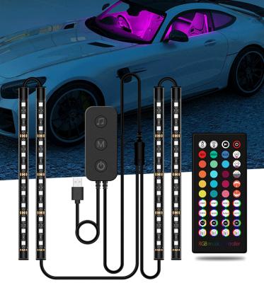 China Newest RGBW APP Controller Car Led Decoration Light For Car Interior Light LED Strips 5050 RGB Led Atmosphere Light for sale