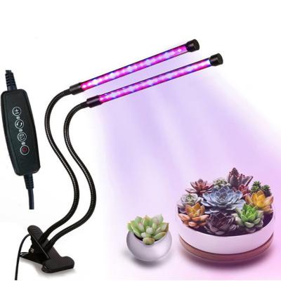 China Indoor FLOWER Plants Usb Cycle Timing Double Tube 2 Clip Plant Grow Led Light With Timer for sale