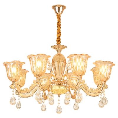 China European Modern Luxury Hotel Living Room Large Round Ceiling Mounted Crystal Chandelier Pendant Lights for sale