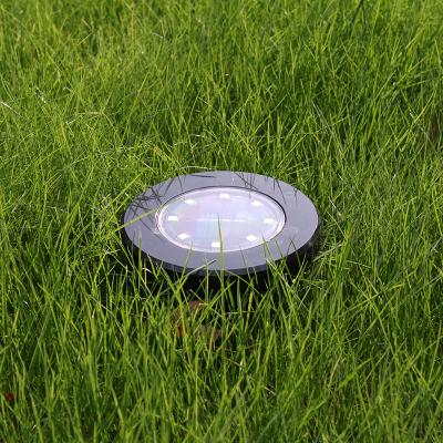 China NEW IP65 Polysilicon Outdoor Led Ground Lights 8LED Solar Ground Black Garden Lights Underground Pathway Walkway Driveway Lamp for sale