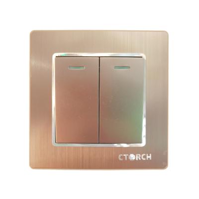 China Home Lighting Control Ctorch Simple Design Wall 2 Gang 1 Way Switch Lighting for sale