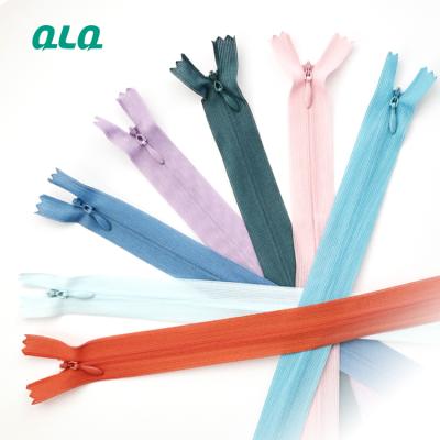 China Factory Invisible Garment Zipper Invisible Narrow End Zipper With Colorful Color For Choice for sale