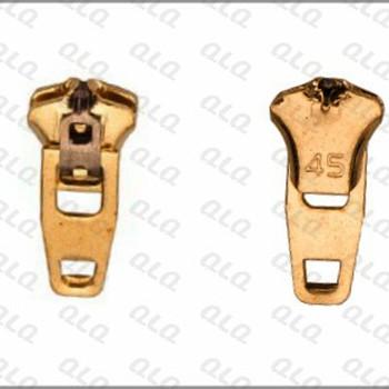 China Nickel Free Metal Slider Zipper Pull Brass Zinc Alloy Slider #4.5 YG for sale