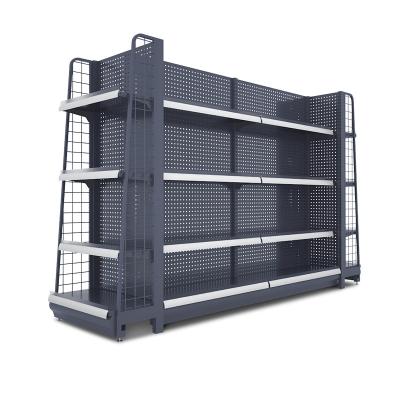 China Stored Supermarket Display Stand Single And Double Sided Snacks Shelf Shop Grocery Shelf for sale