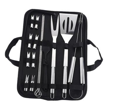 China Easily Cleaned Packing 16 Piece Outer Bag Stainless Steel BBQ Accessories BBQ Set Complete BBQ Tools Set for sale