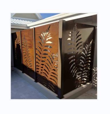 China New Minimalist Design Metal Wall Decoration Art Outdoor Privacy Screen Outdoor Laser Cut Metal Screen Laser Cut Garden Screen for sale