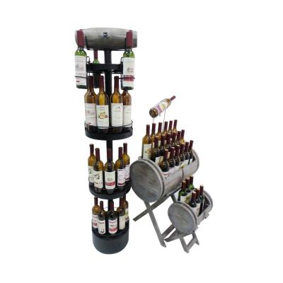 China Creative double-sided metal beer display rack wooden products wine display rack drinks display cabinet for sale