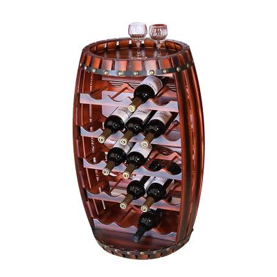 China Wooden Dark Red Wooden Display Rack For Wine Display Bottle Container Tools for sale