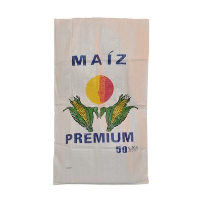 Cina High Quality Recyclable Polypropylene Woven White Bags For Corn Corn Soybean Agriculture Packing PP Woven Bag in vendita