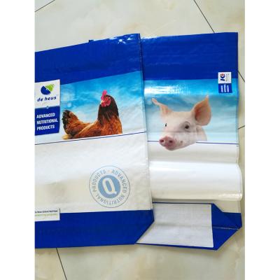 中国 Customized printed recyclable bopp dog food packaging pp woven to return animal feed pp woven bags 販売のため