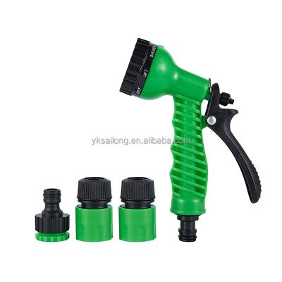 China Flow Controls 7 Variable Patterns Plastic Garden Water Gun Set With Hose Connector Fittings for sale