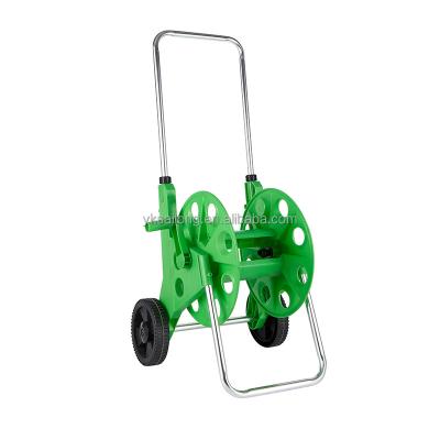 China 40M 50M Adjustable Aluminum 60M Bracket Garden Hose Reel Cart 60M With Two Wheels for sale