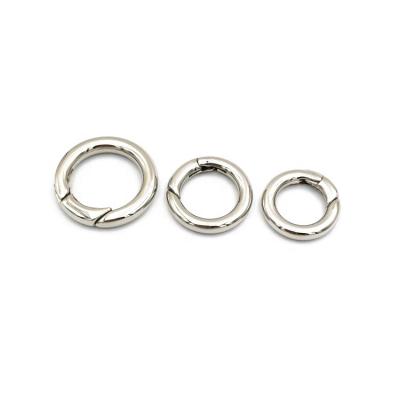 China Fashionable/Streetwear Hook/Loop Spring Stainless Steel Snap Door Spring Clasp Ring Trigger Round Ring Snap For Key Chain Jewelry Purse Annoyance for sale