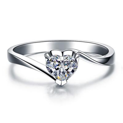 China S925 Ring Popular Cross Border Love Heart Wedding Enggament Trendy Silver Ring for sale