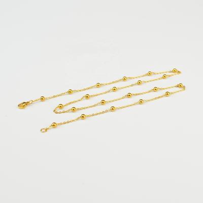 China CLASSIQUE Satellite Cable Chain Necklace 18K Gold Plated Stainless Steel Saturn Ball Jewelry Chain for sale