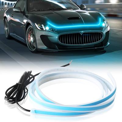 China LED+ABS Car Hood Daytime Running Light Strip Waterproof Flexible Atmosphere Auto Decorative Lamp for sale