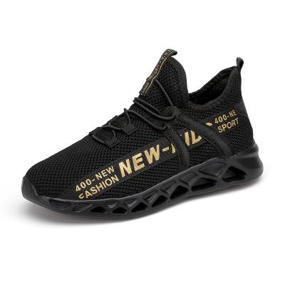 China New Style Breathable Lace-Up Boy's Casual Sport Shoes Fashion Lightweight Kids Black Shoes For School 2022 for sale