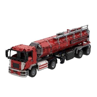 China Wholesale MOC Mann Truck + Tank Trailer Boy Gift Building Block Plastic Online Splicing Technology for sale