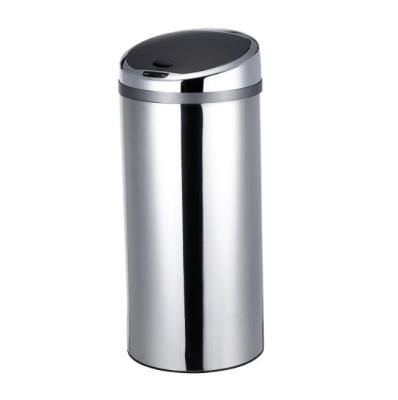 China Touchless Stainless Steel Auto Motion Sensor Trash Can Touchless Infrared Trash Can Chrome Plated for sale