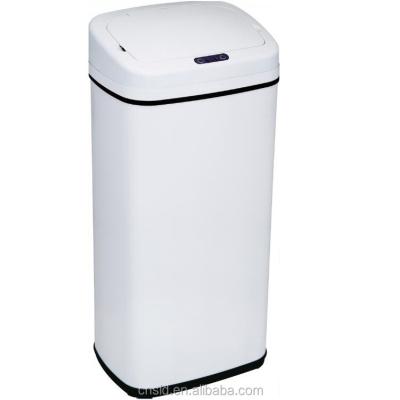 China WITH LID 13 Gallon 50Liter Top Selling Electronic Automatic Waste Bin Waste Bin Trash Bins Bins White for sale