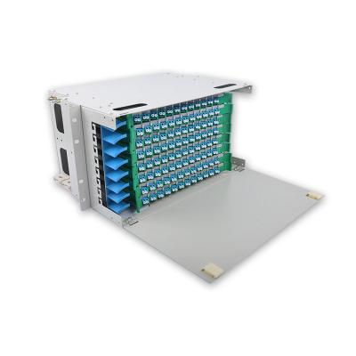 China Telecommunication 1U 2u 19 Inch 48 Ports ODF Rack Mount SC LC Fiber Optic Distribution Box for sale