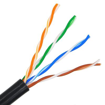 China Outdoor Pure Copper Jacket CAT5E UTP 24AWG 0.5mm CCA LDPE Cat5e cat6 UTP Lan Cable 0.5mm CCA Waterproof PE for sale