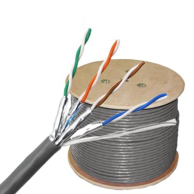 China 4 pairs CCA Cat6 cat6a 305m Ethernet cable utp sftp 23awg copper conductor PVC jacket per roll AXT6-T2 for sale