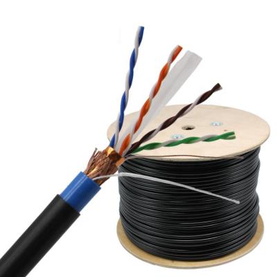 China Outdoor UTP CAT6 Cat6 PVC PE Jacket Black Network Cable 1000ft utp cat6 LAN Cable for sale