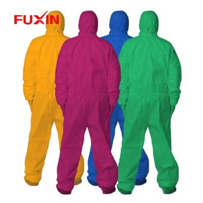 China Waterproof Disposable PP+PE Chemical Suit Waterproof Type 4/5/6 Protective Coveralls for sale