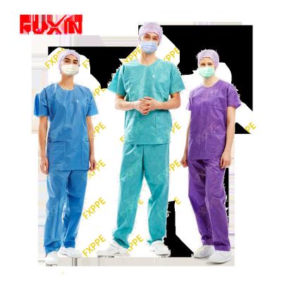 China Short Sleeve Hospital Shorts Sheath SMS Scrubs Disposable Uniform Hospital for sale