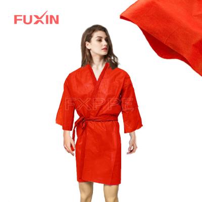 China Single Use Nonwoven Disposable SPA Sauna Gown for sale