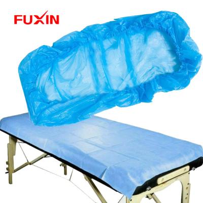 China Waterproof Disposable Polyethylene CPE Medical Bed Cover With Adjustable Elastic for sale